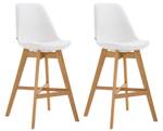 Tabouret de bar Cannes Lot de 2 Blanc