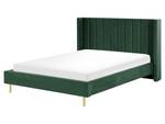 Lit double VILLETTE Noir - Vert foncé - Vert - Largeur : 185 cm