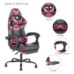 FAUTEUIL DE BUREAU GAMING ROUGE Noir - Rouge - Matière plastique - Cuir synthétique - 62 x 131 x 67 cm