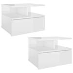 Table de chevet(lot de 2) 299284-2 Blanc brillant