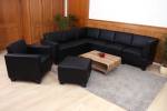 Couch-Garnitur Moncalieri (3-teilig) Schwarz - Kunstleder - 254 x 76 x 201 cm