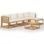 Garten-Lounge-Set (6-teilig) 3009697-30 Weiß - Massivholz - Holzart/Dekor - 68 x 29 x 68 cm