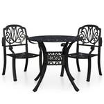 Bistroset (3-teilig) 3011681-1 Schwarz - Metall - 90 x 74 x 90 cm