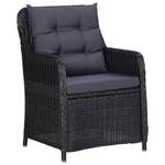 Rattanstuhl (2er Set) 46550 Schwarz - Metall - Polyrattan - 64 x 90 x 65 cm