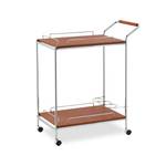 Servierwagen Holzoptik & Chrom Braun - Silber - Holzwerkstoff - Metall - 77 x 90 x 40 cm