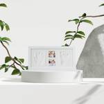 Baby Gipsabdruck Set mit Bilderrahmen Weiß - Holzwerkstoff - Kunststoff - Stein - 35 x 18 x 2 cm