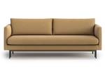 Salma 3-Sitzer-Sofa mit Schlaffunktion Beige - Braun - Holzwerkstoff - Massivholz - Textil - Holzart/Dekor - Holz teilmassiv - 211 x 88 x 95 cm