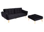 Schlafsofa K18 Schwarz - Textil - 218 x 80 x 175 cm