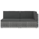 Gartensofa (2-teilig) 3001946-4 Grau - Metall - Polyrattan - 58 x 52 x 65 cm