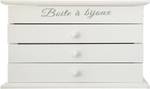 Coffret bijoux Blanc - Bois manufacturé - 17 x 15 x 25 cm