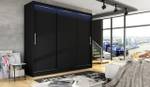 Kleiderschrank Aston II mit LED Schwarz