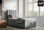 BOXSPRINGBETT mit Bettkasten Trinity K10 Grau - Tiefe: 100 cm