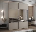 SCHWEBETÜRENSCHRANK LUX Beige - Schwarz - Breite: 190 cm