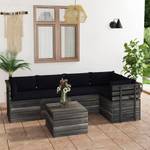 Gartensitzgruppe K114(6-tlg) Schwarz - Massivholz - 72 x 65 x 60 cm