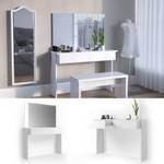 Coiffeuse Azur blanc brillant & miroir Blanc - Bois manufacturé - 120 x 83 x 40 cm