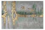 Acrylbild handgemalt Riverside Stroll Grün - Massivholz - Textil - 120 x 80 x 4 cm