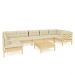 Garten-Lounge-Set Weiß - Massivholz - 64 x 29 x 64 cm