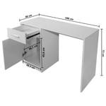 Schreibtisch Weiß - Metall - Massivholz - 100 x 73 x 100 cm