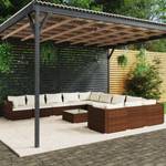 Garten-Lounge-Set 3013639-16 (12-teilig) Braun - Weiß - Metall - Polyrattan - 70 x 60 x 70 cm