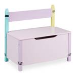 Kindersitzbank mit Stauraum Pink - Violett - Gelb - Holzwerkstoff - 60 x 55 x 35 cm