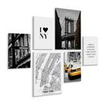Leinwandbilder Taxi New York Zitat Set