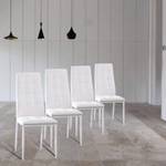 Set de 4 chaises Chelsea tapissées Blanc Blanc