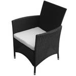 Gartenstuhl Schwarz - Metall - Polyrattan - 58 x 88 x 61 cm