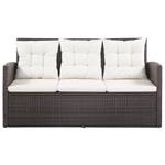 Garten-Sofagarnitur Braun - Metall - Polyrattan - 70 x 66 x 120 cm