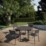 Table de jardin ronde alu Inari Gris - Métal - 110 x 75 x 110 cm