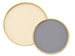 Satztisch rund Glamira gold weiß - grau Grau - Metall - 49 x 37 x 49 cm