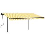 Auvent rétractable 3006679-2 Blanc - Jaune - Profondeur : 450 cm