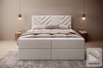 Boxspringbett CHEVRON mit Bettkasten Beige - Breite: 160 cm - H3