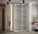 Armoire à portes coulissantes lanko 1 Noir - Blanc - 130 x 45 cm - 2 porte