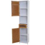 Hochschrank A85 Bambus Braun - Weiß - Bambus - Holzwerkstoff - 40 x 180 x 31 cm