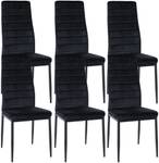 chaise salle à manger Mayfair Lot de 6 Noir - Fourrure synthétique