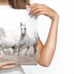 Leinwandbild Gallop Pferde Tiere Sand 3D 70 x 50 x 50 cm