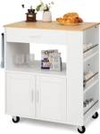 Desserte de Cuisine WO77513ITFR Blanc - Bois manufacturé - 50 x 90 x 82 cm