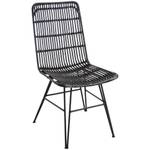 Chaise en rotin et métal Maïa Noir Noir - Rotin - 46 x 91 x 58 cm