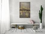 Acrylbild handgemalt Punktsymmetrie Gold - Weiß - Massivholz - Textil - 120 x 80 x 5 cm