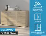 FURNIX Enfilade RIVAY 3F Imitation chêne clair - Imitation chêne de Sonoma