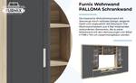 Wohnwand PALLOMA mit LED Graphit - Eiche Sonoma Dekor