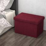 Sitzbank Sitzhocker Sitzwürfel Fußhocker Rot - Textil - 30 x 30 x 49 cm