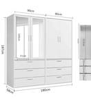 Kleiderschrank Der Grenzenlose II Weiß - Breite: 180 cm - 4 Türen