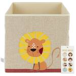 Aufbewahrungsbox Löwe Beige - Textil - 33 x 33 x 33 cm