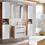Badezimmer Spiegelschrank 60cm LED Weiß - Holzwerkstoff - 60 x 70 x 20 cm
