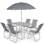 Garten-Essgruppe (8-teilig) 43786 Grau - Metall - 70 x 70 x 108 cm