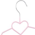 50 x Kinderkleiderbügel Herz rosa Pink - Silber - Metall - Kunststoff - 31 x 19 x 1 cm