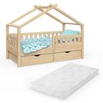 Lit cabane Design, 2 tiroirs et matelas Bois