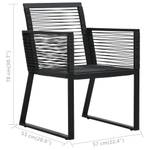 Garten-Essgruppe (3-teilig) 3058283 Schwarz - Glas - Metall - Polyrattan - 80 x 74 x 80 cm