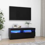 TV-Schrank mit LED-Leuchten D589 Schwarz